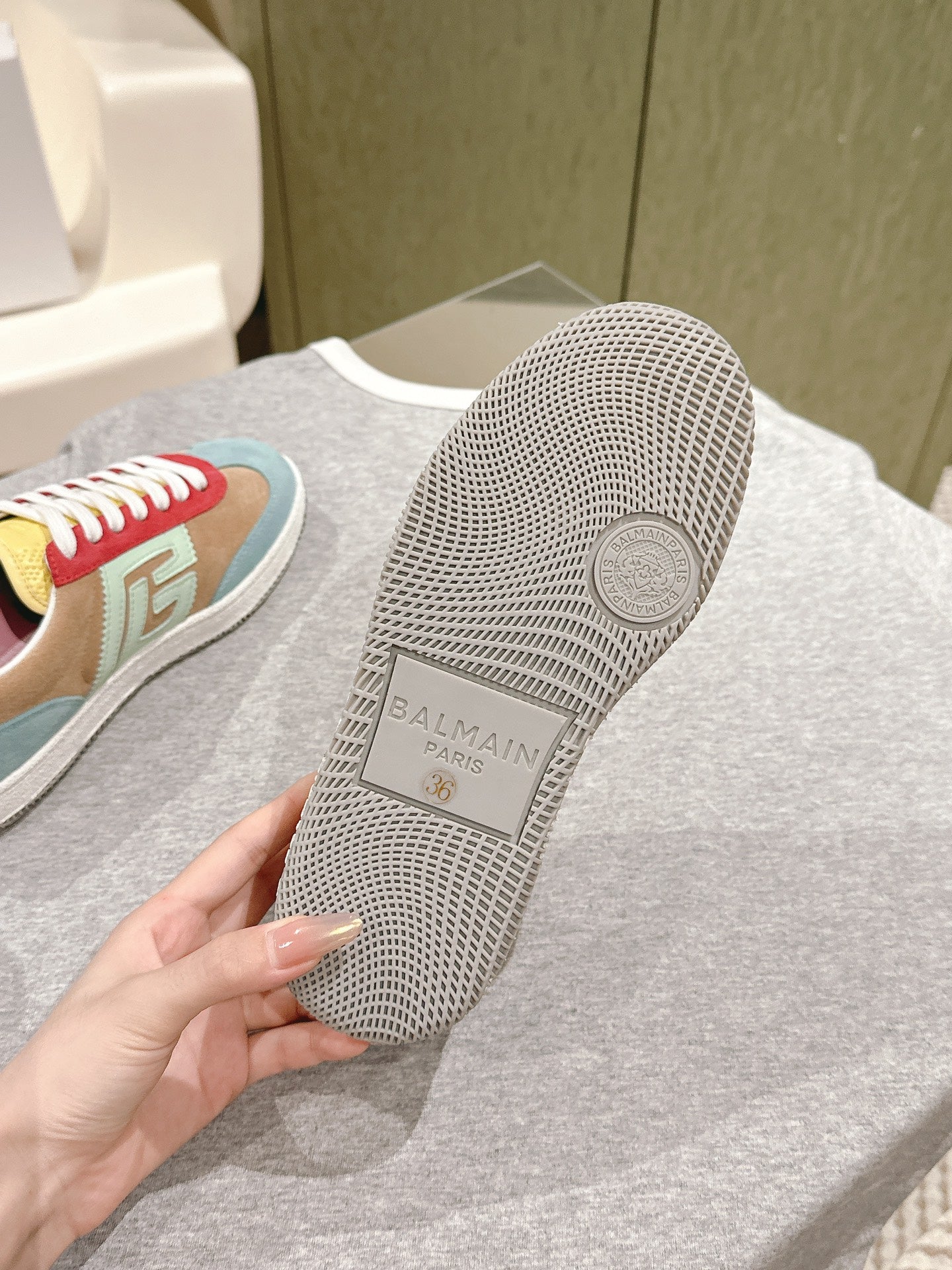 BALMAIN 26S SNEAKERS IN MULTICOLOR SUEDE