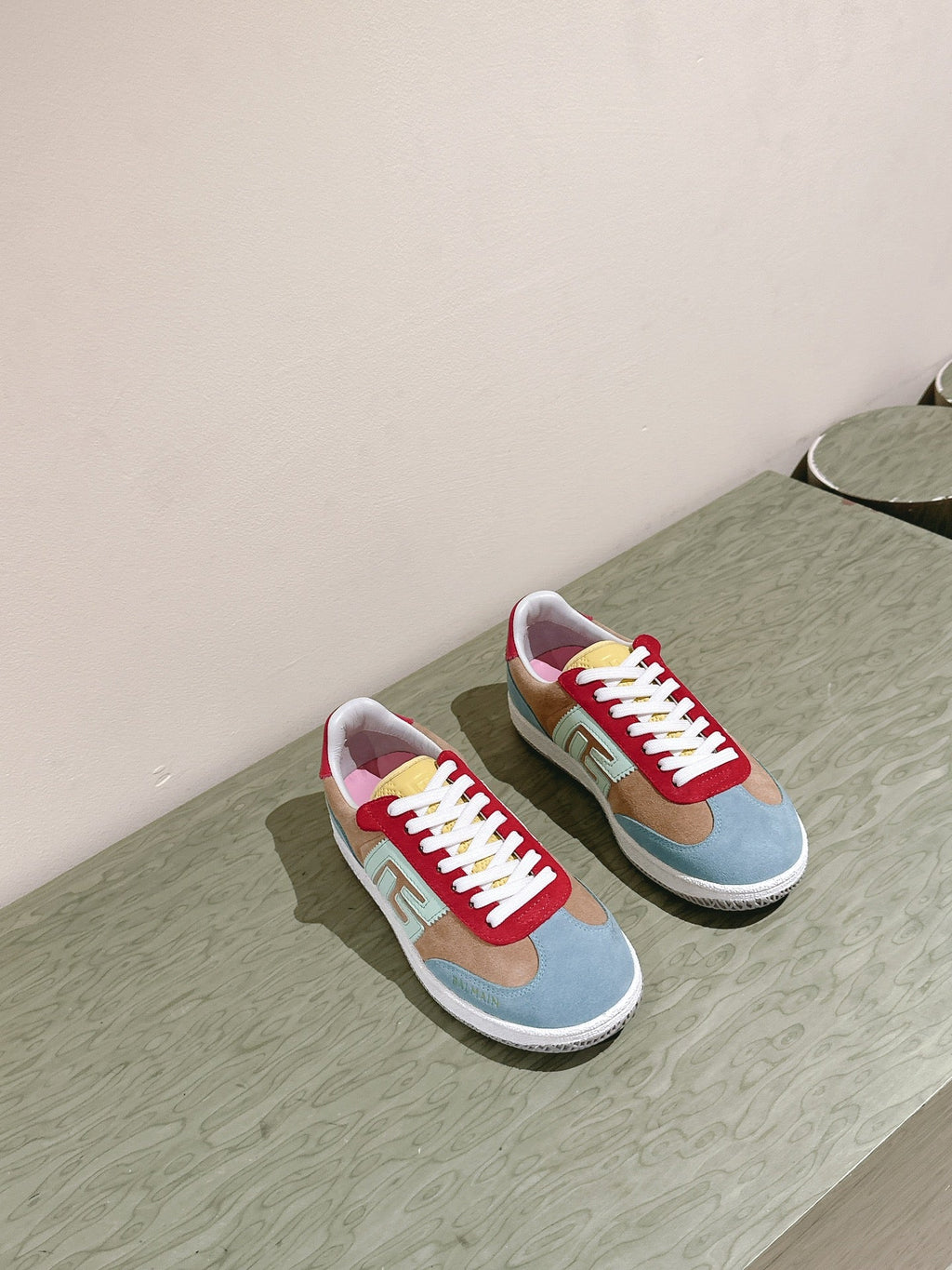 BALMAIN 26S SNEAKERS IN MULTICOLOR SUEDE