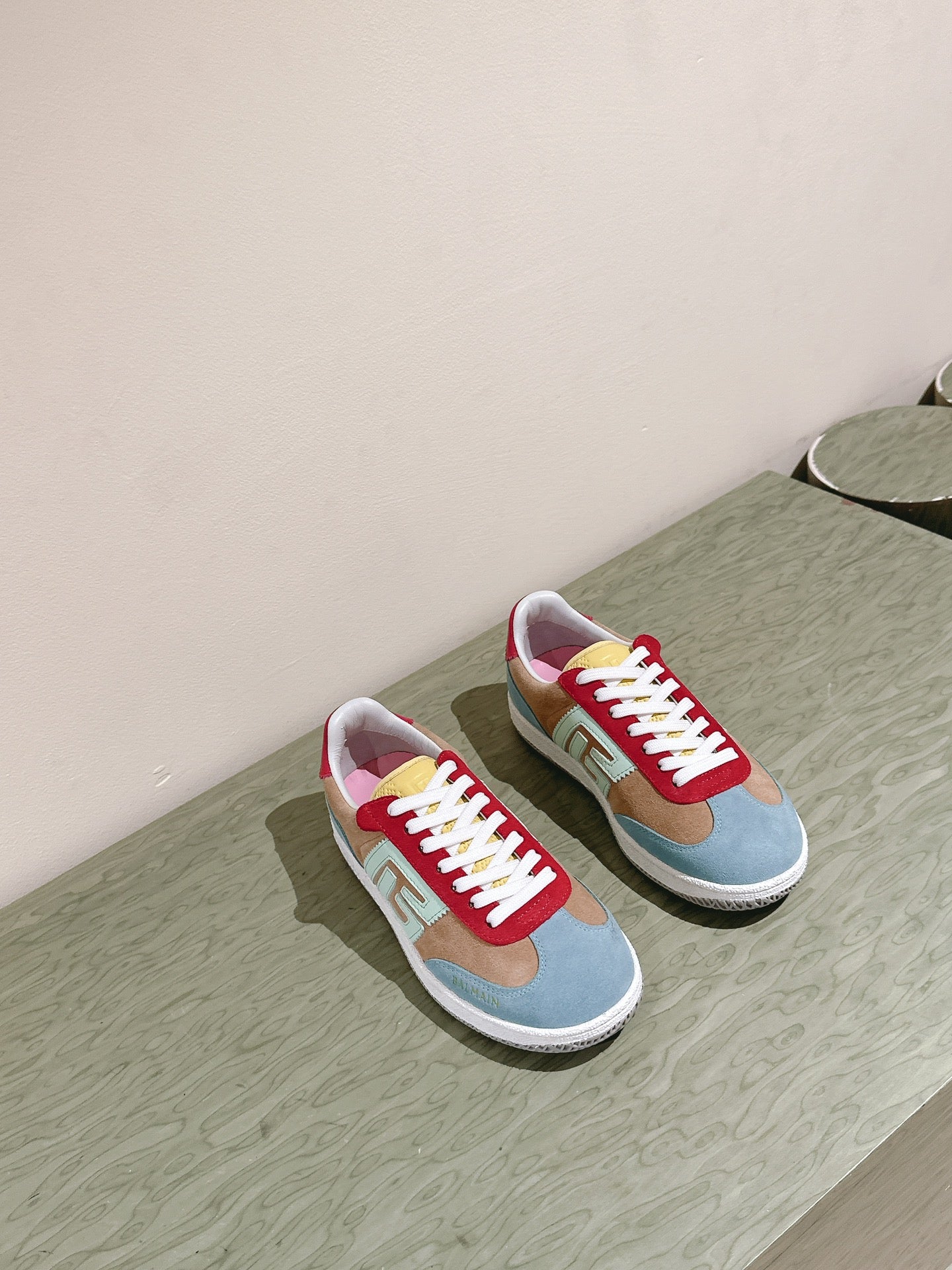 BALMAIN 26S SNEAKERS IN MULTICOLOR SUEDE