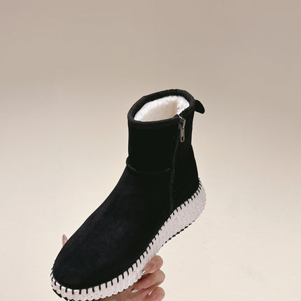 CHLOÉ 26S SHEARLING ANKLE BOOTS IN BLACK SUEDE