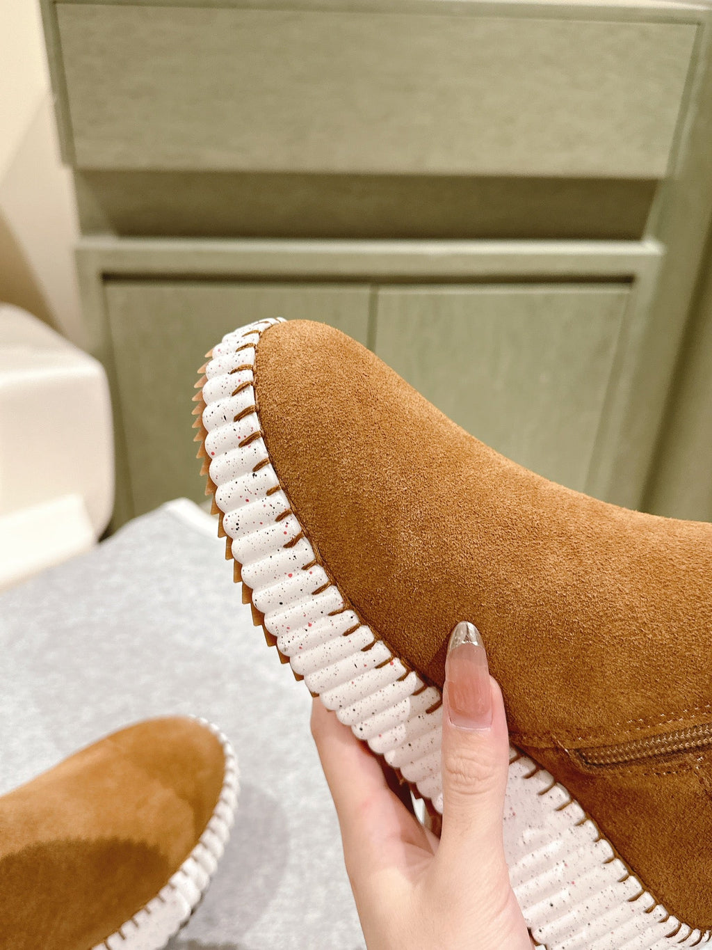 CHLOÉ 26S SHEARLING ANKLE BOOTS IN BROWN SUEDE