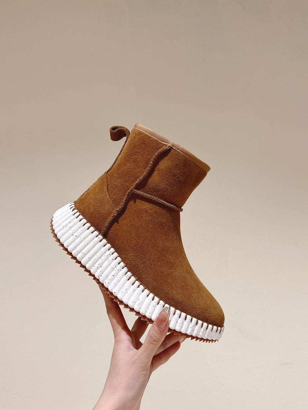 CHLOÉ 26S SHEARLING ANKLE BOOTS IN BROWN SUEDE