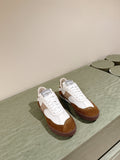CHLOÉ 26S SNEAKERS IN WHITE MESH AND BROWN SUEDE