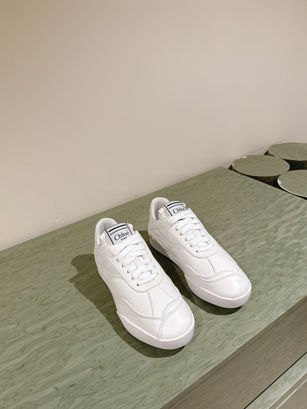 CHLOÉ 26S SNEAKERS IN WHITE CALFSKIN
