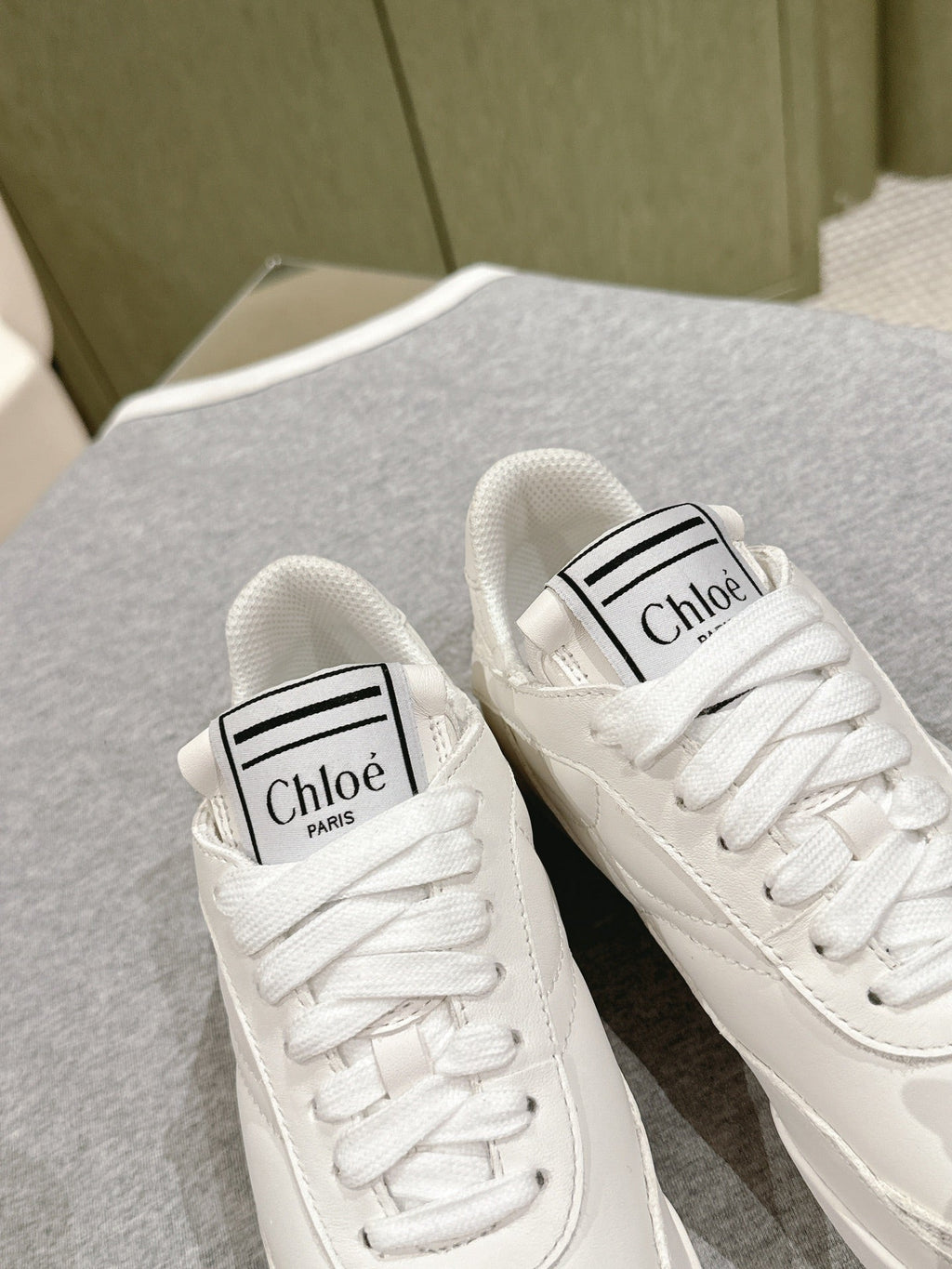 CHLOÉ 26S SNEAKERS IN WHITE CALFSKIN