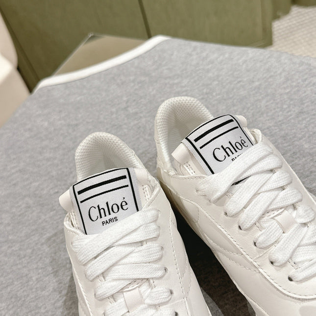CHLOÉ 26S SNEAKERS IN WHITE CALFSKIN