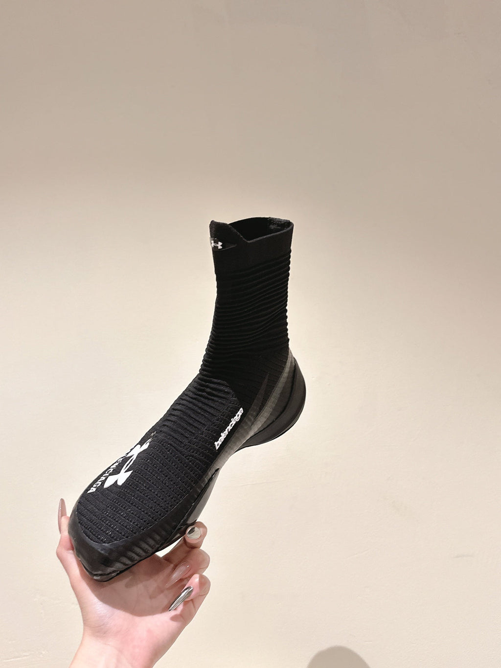 BALENCIAGA 25S HIGH-TOP SNEAKERS IN BLACK COTTON BLEND