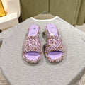 FENDI 26S HIGH SANDALS IN BROWN AND PURPLE FABRIC