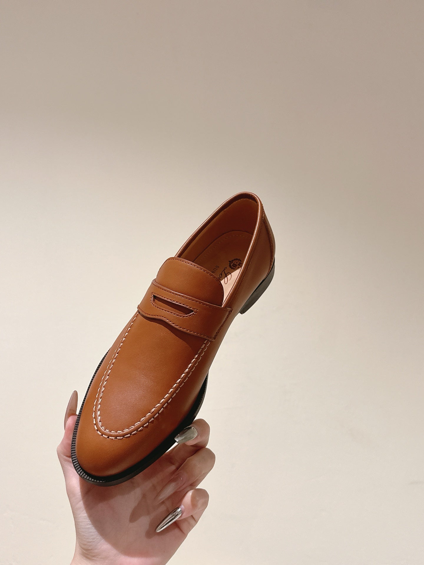 LP LOAFERS 25S IN BURNT ORANGE LAMBSKIN