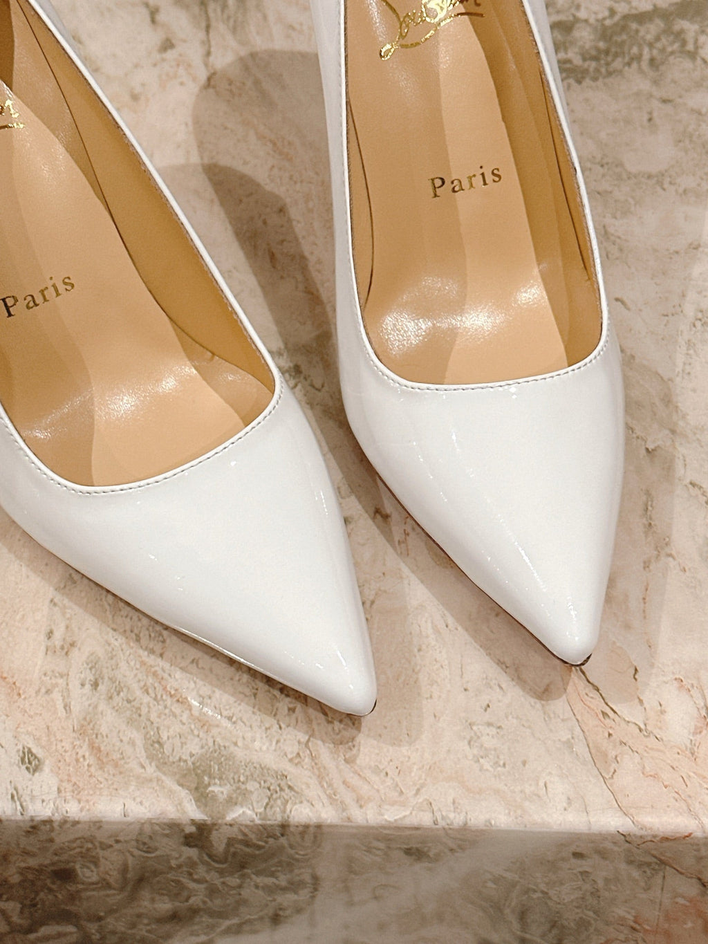 SPORTY KATE PUMPS 95MM IN WHITE GLOSSY CALFSKIN