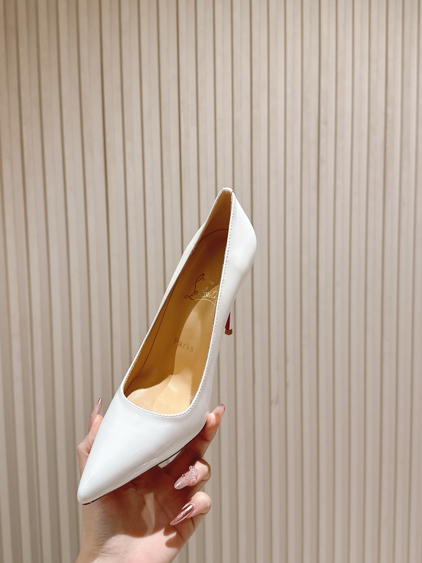 SPORTY KATE PUMPS 95MM IN WHITE GLOSSY CALFSKIN