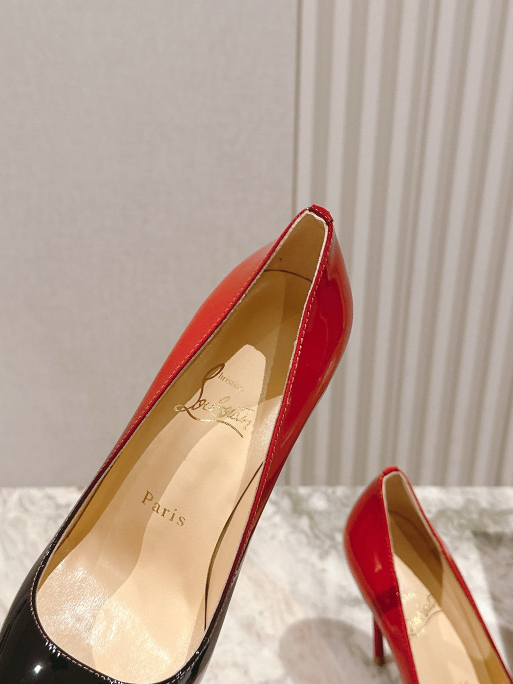 SPORTY KATE PUMPS 95MM IN GRADIENT RED GLOSSY CALFSKIN