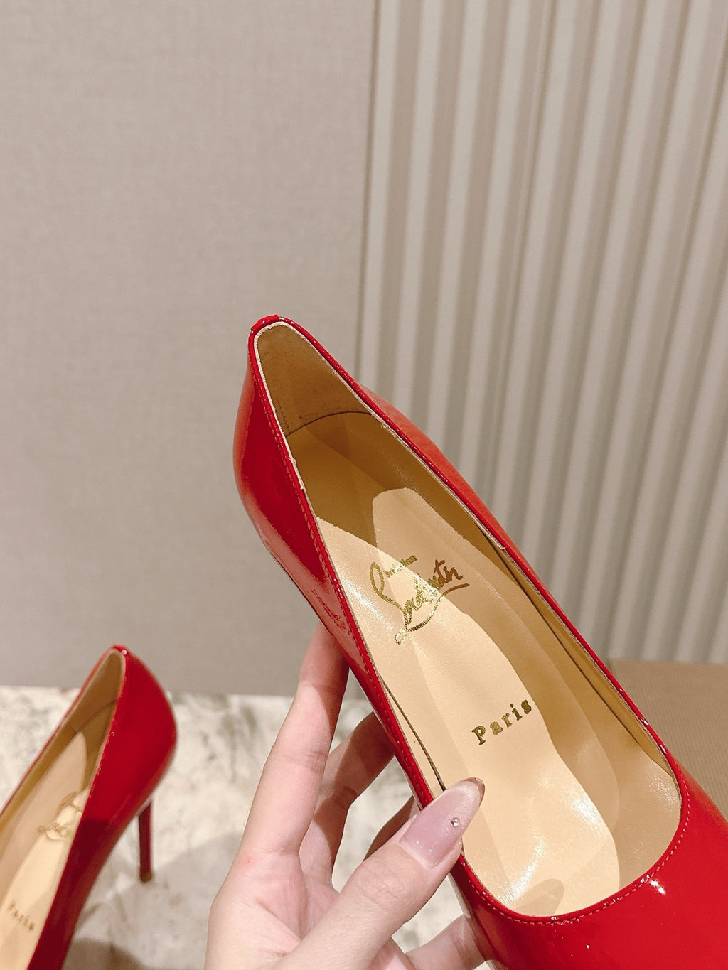 SPORTY KATE PUMPS 95MM IN RED GLOSSY CALFSKIN