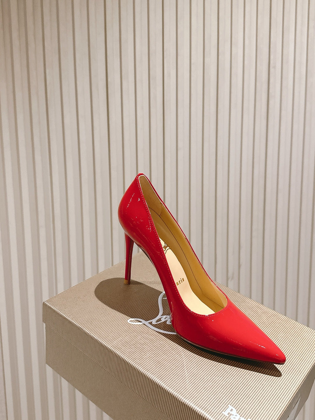SPORTY KATE PUMPS 95MM IN RED GLOSSY CALFSKIN