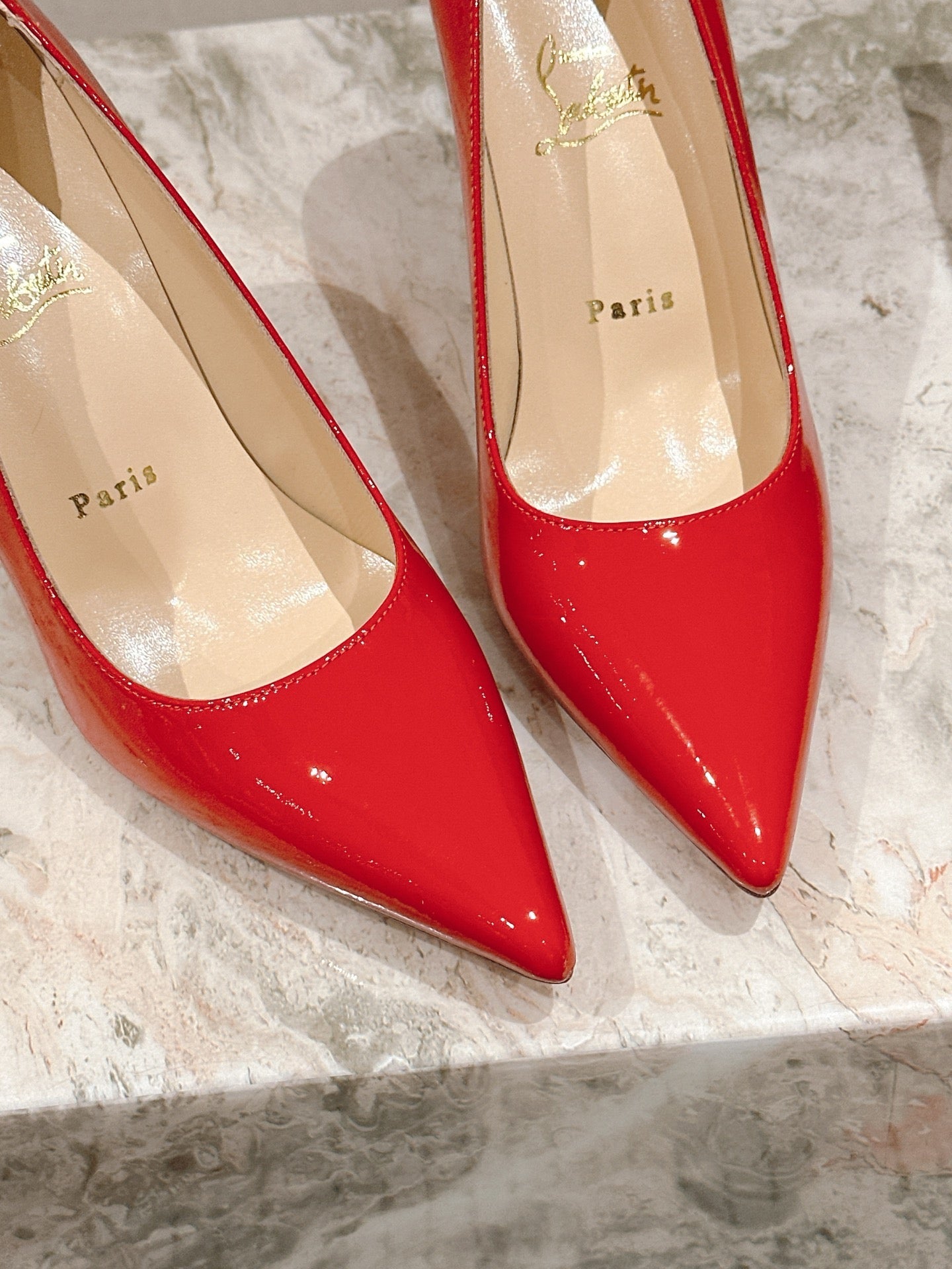 SPORTY KATE PUMPS 95MM IN RED GLOSSY CALFSKIN