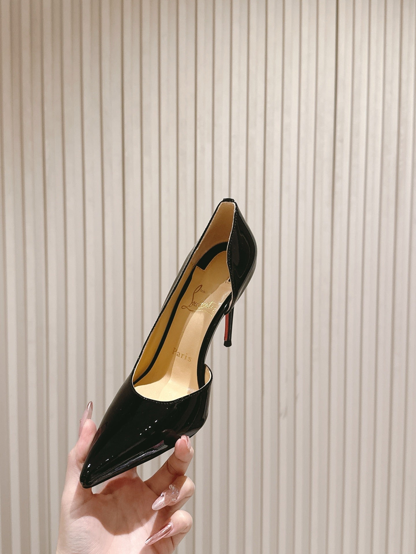 IRIZA PUMPS 95MM IN BLACK PATENT CALFSKIN