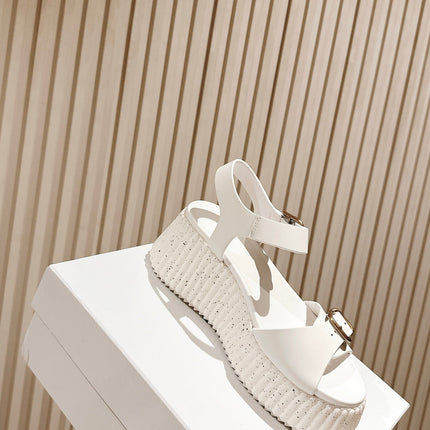 CHLOÉ 26S HIGH-HEELED SANDALS IN WHITE LAMBSKIN WITH GOLD HARDWARE