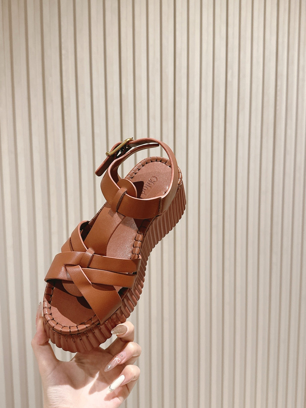 CHLOÉ 26S HIGH-HEELED SANDALS IN BROWN LAMBSKIN