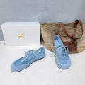 THE ROW 26S LACE UP SNEAKERS IN LIGHT BLUE SUEDE AND MESH