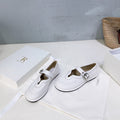 THE ROW 26S MARY JANE FLATS IN WHITE CALFSKIN SILVER HARDWARE