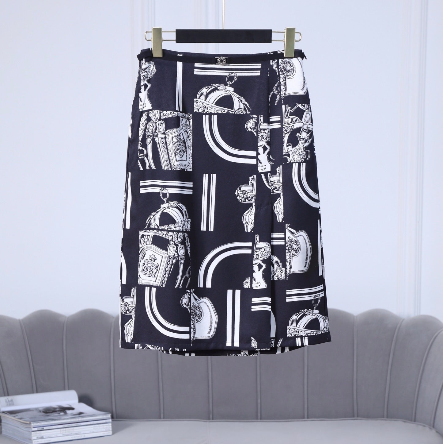 HERMES 25S SLIT MIDI SKIRT 337