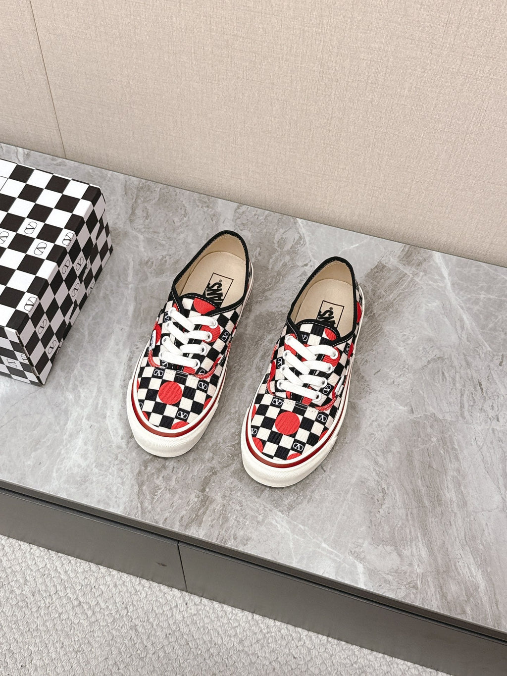 VALENTINO 25S GARAVANI X VANS SNEAKERS IN MULTICOLOR CANVAS