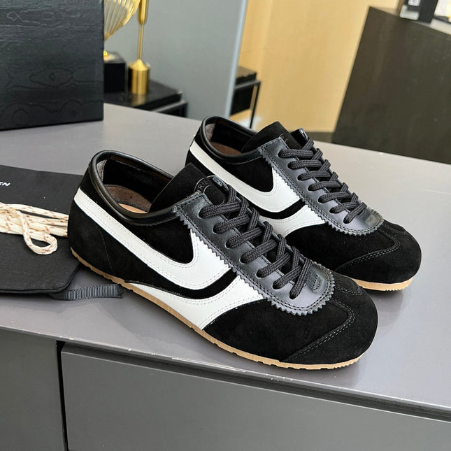 DRIES VAN NOTEN SNEAKER IN BLACK AND WHITE SUEDE