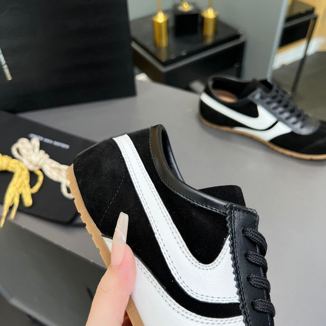 DRIES VAN NOTEN SNEAKER IN BLACK AND WHITE SUEDE