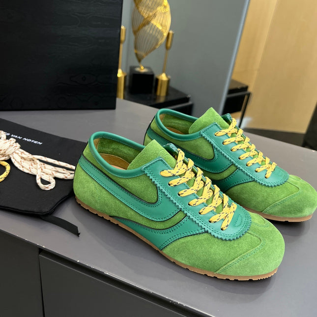 DRIES VAN NOTEN SNEAKER IN GREEN SUEDE