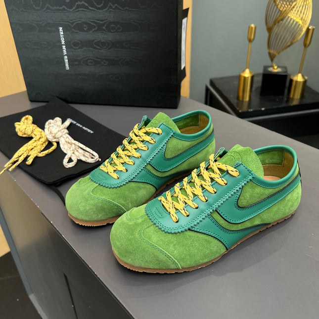 DRIES VAN NOTEN SNEAKER IN GREEN SUEDE