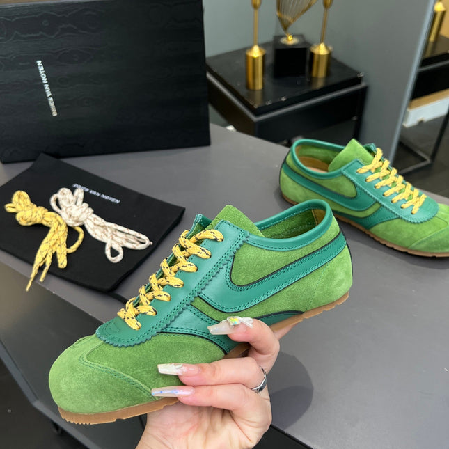 DRIES VAN NOTEN SNEAKER IN GREEN SUEDE