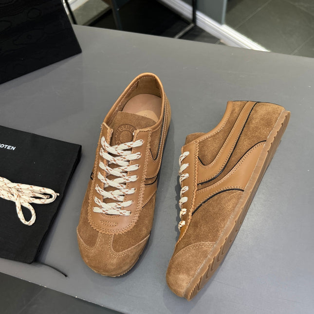 DRIES VAN NOTEN SNEAKER IN BROWN AND WHITE SUEDE