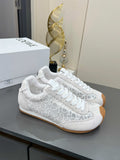 LOEWE 26S RUNNER 2.0 SNEAKERS IN WHITE SUEDE AND ANAGRAM JACQUARD