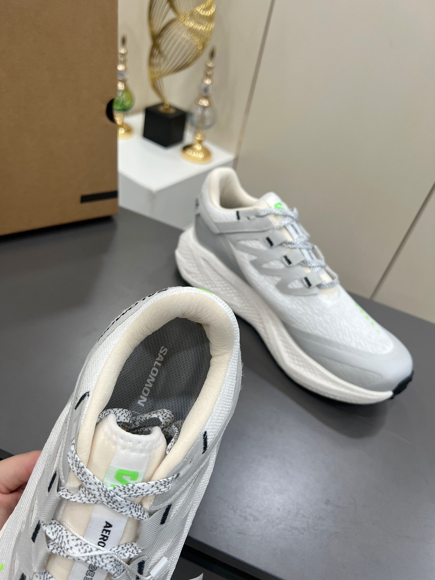 ALO 25S SALOMON ODYSSEY ELMT SNEAKER 45 MM IN WHITE AND GREY FABRIC