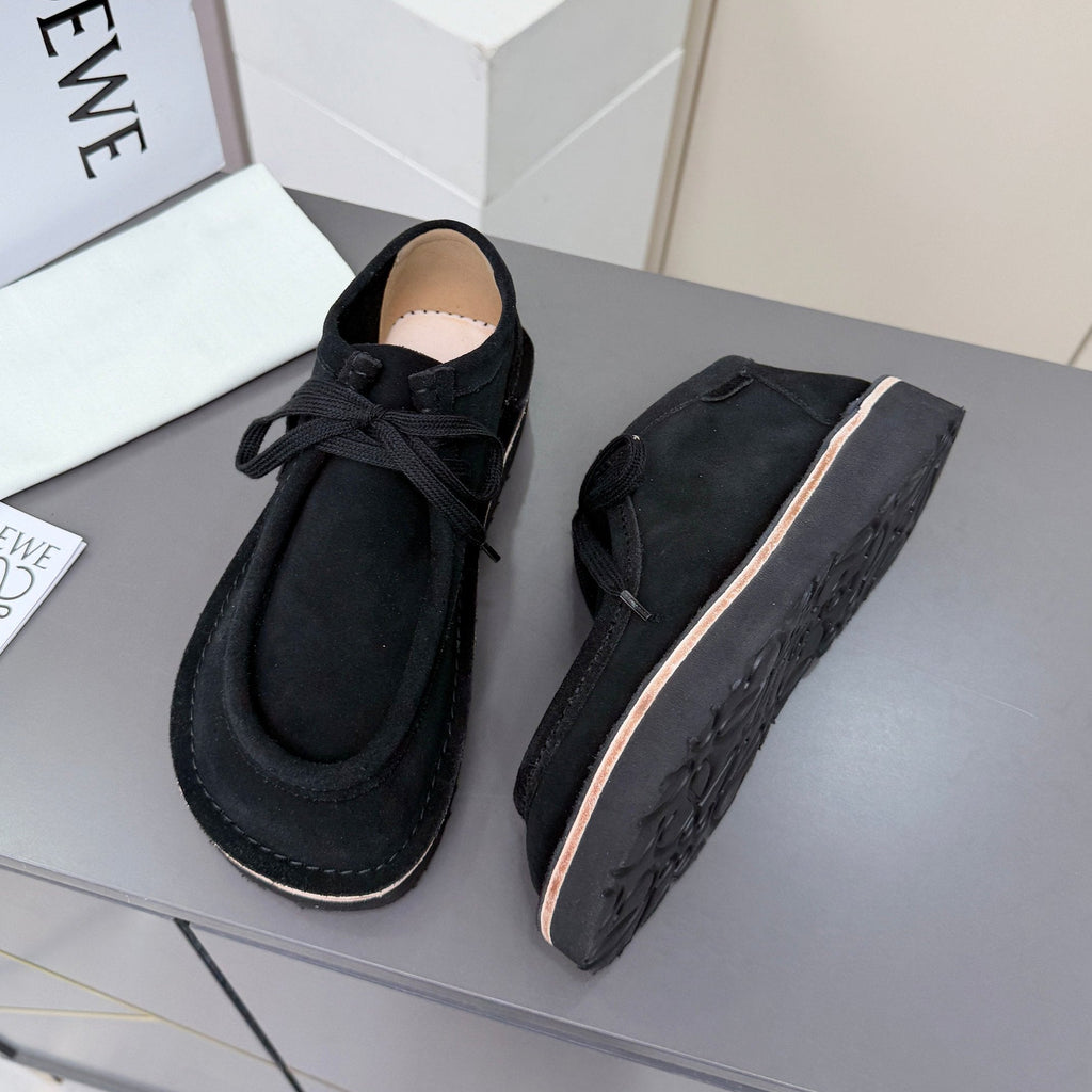 LOEWE 26S ANKLE BOOTS IN BLACK SUEDE