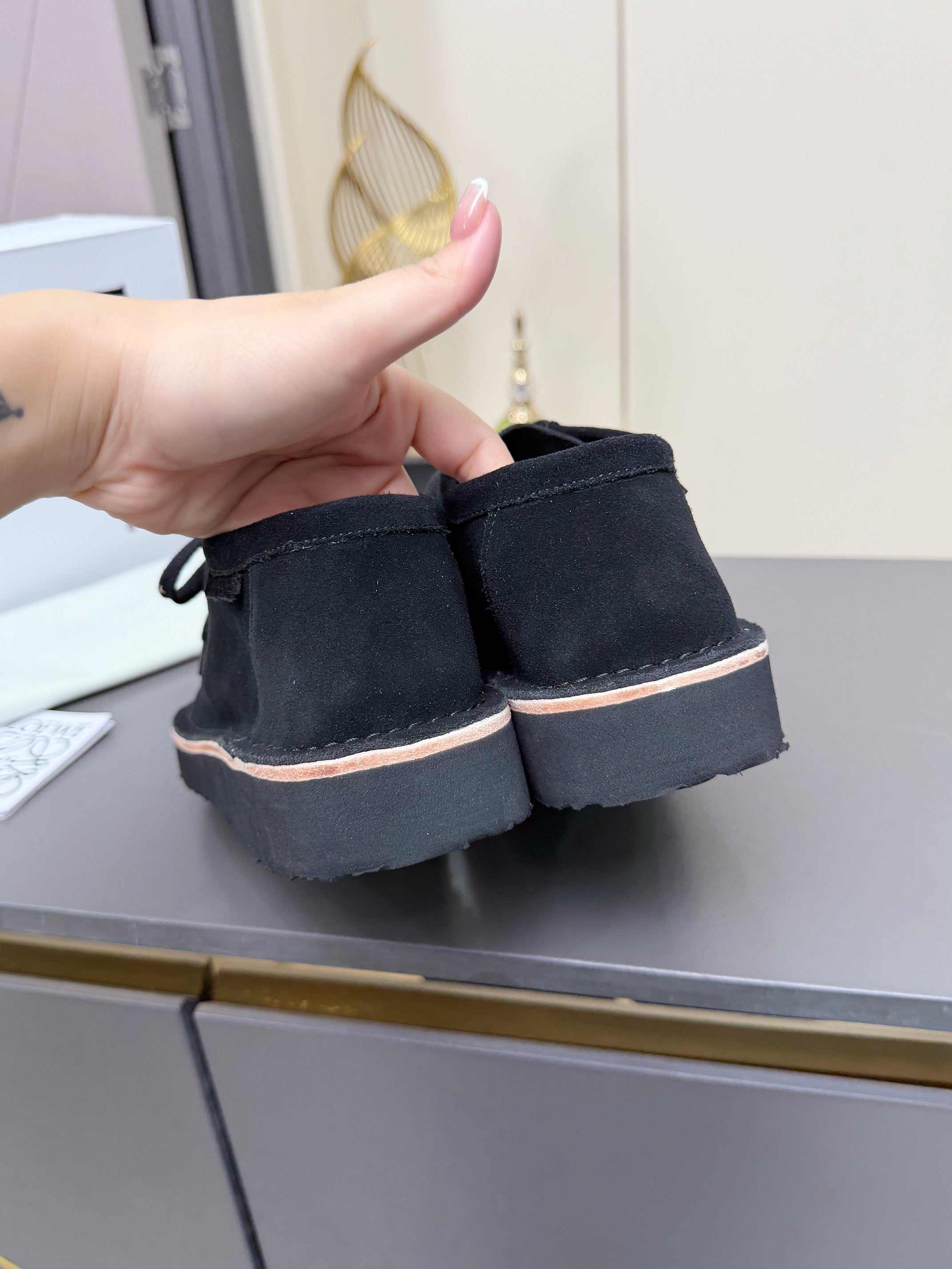 LOEWE 26S ANKLE BOOTS IN BLACK SUEDE