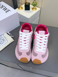 LOEWE 26S RUNNER 2.0 SNEAKERS IN PINK SUEDE AND MESH FABRIC
