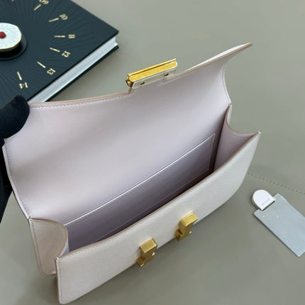 HM 25S CONSTANCE ELAN 24 CM IN ASH PINK-GREY EPSOM WITH GOLD HARDWARE