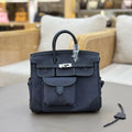 HM 25S BIRKIN CARGO 25 CM IN CHARCOAL BLUE CANVAS AND SWIFT WITH SILVER HARDWARE