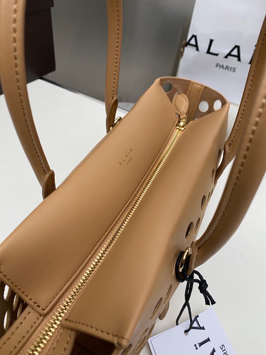 NEO MINA 20 BAG IN WHISKEY PERFORATED CALFSKIN
