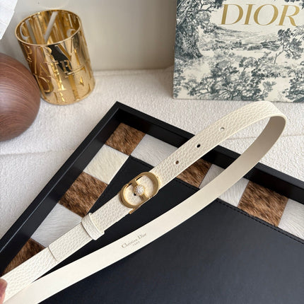 DIOR 26S BELT 20 MM IN CREAM WHITE CALFSKIN 656807
