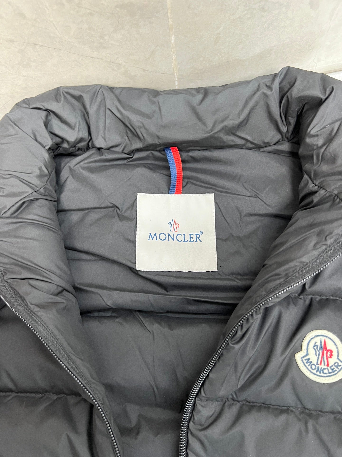 MONCLER SLEEVELESS DOWN VEST IN BLACK
