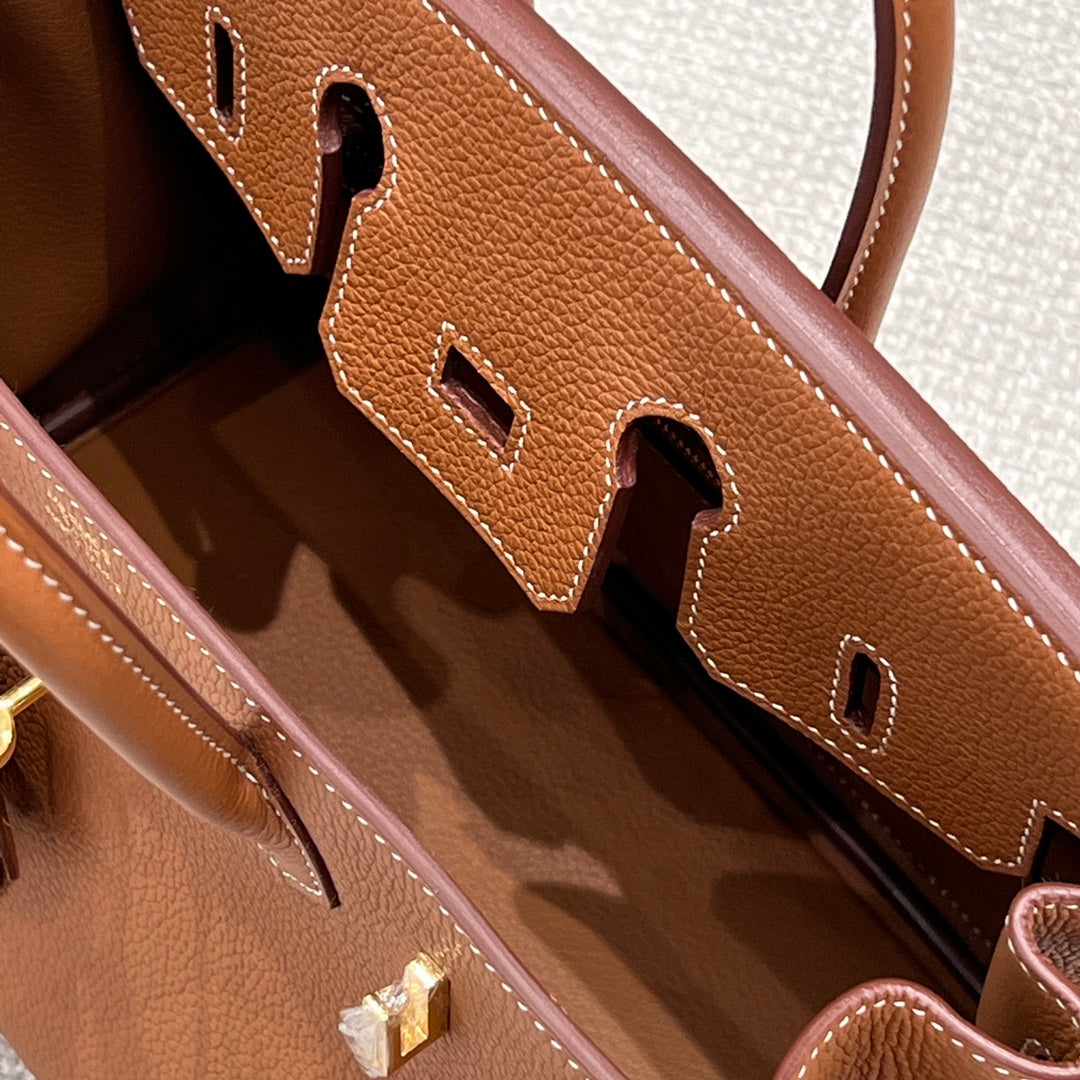 HM 25S BIRKIN 25 CM IN CARAMEL BROWN TOGO WITH KEY GOLD