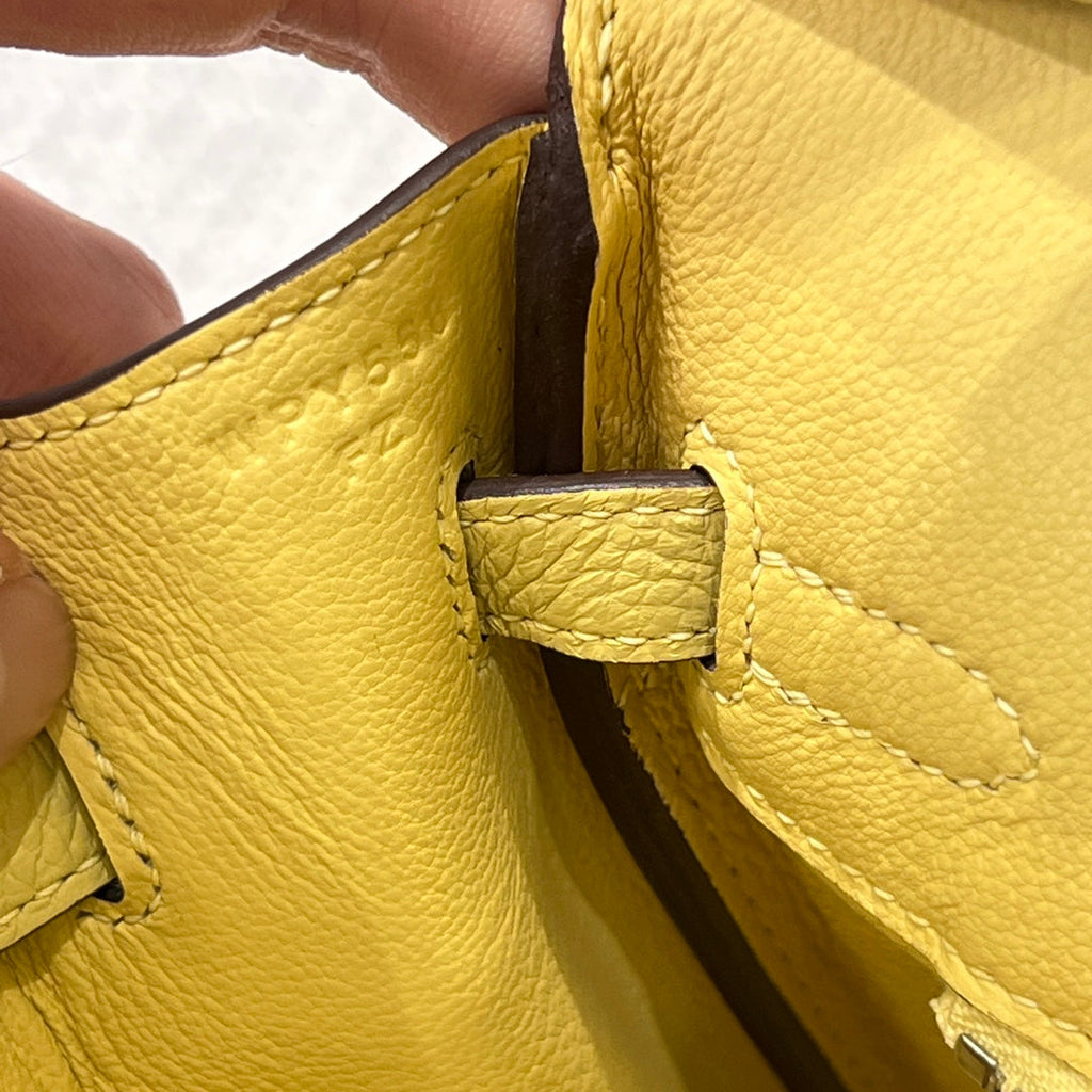 HM 25S BIRKIN 25 CM IN YELLOW TOGO WITH KEY SILVER