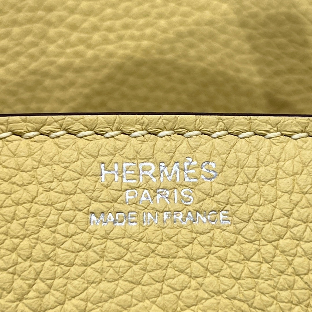 HM 25S BIRKIN 25 CM IN YELLOW TOGO WITH KEY SILVER