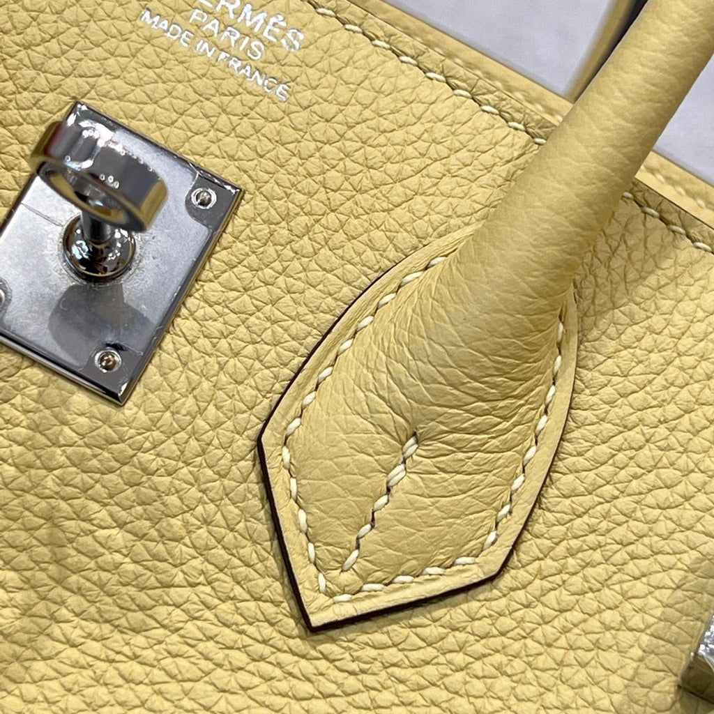 HM 25S BIRKIN 25 CM IN YELLOW TOGO WITH KEY SILVER