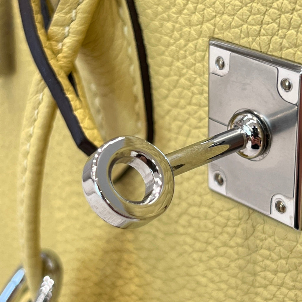 HM 25S BIRKIN 25 CM IN LIGHT YELLOW TOGO WITH KEY SILVER
