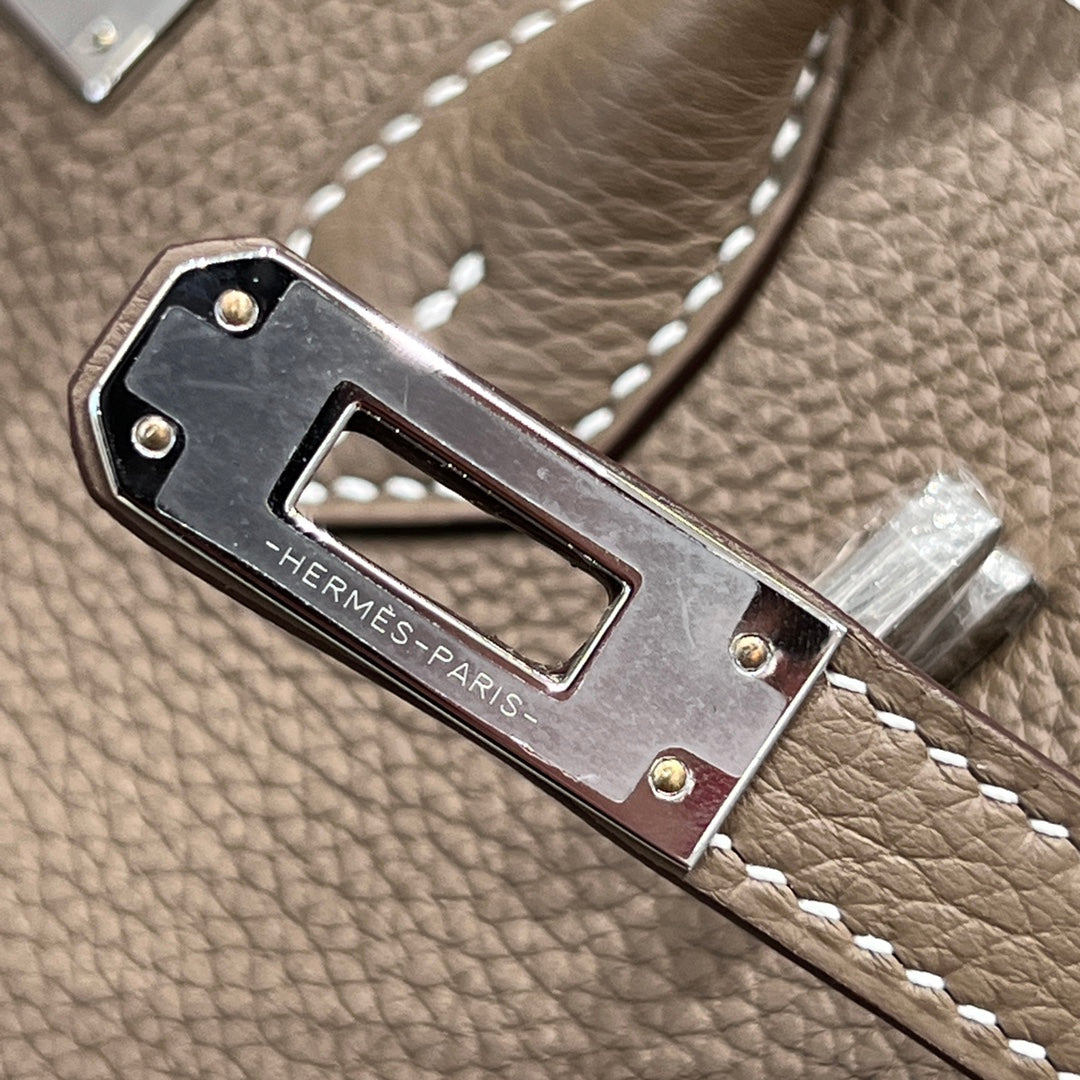 HM 25S BIRKIN 25 CM IN CLAY BROWN TOGO WITH KEY SILVER