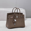 HM 25S BIRKIN 25 CM IN CLAY BROWN TOGO WITH KEY SILVER