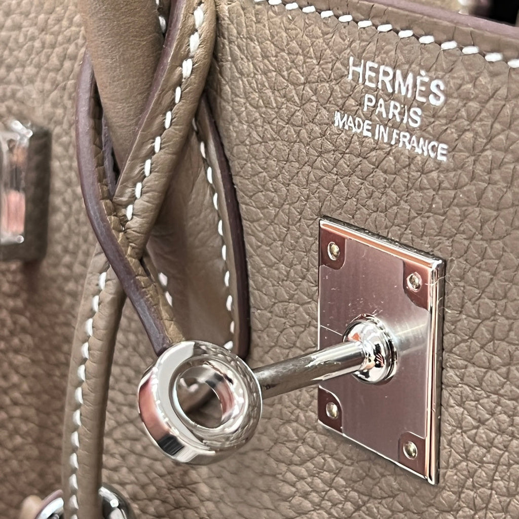 HM 25S BIRKIN 25 CM IN CLAY BROWN TOGO WITH KEY SILVER